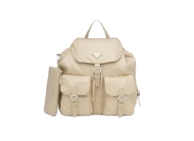 PRADA Re-Nylon Medium Backpack "Desert Beige"
