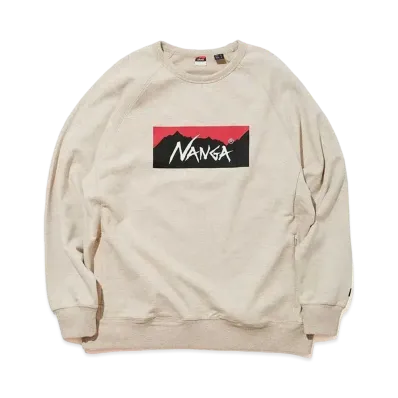 NANGA Eco Hybrid Box Logo Sweatshirt (Unisex) "Oatmeal"