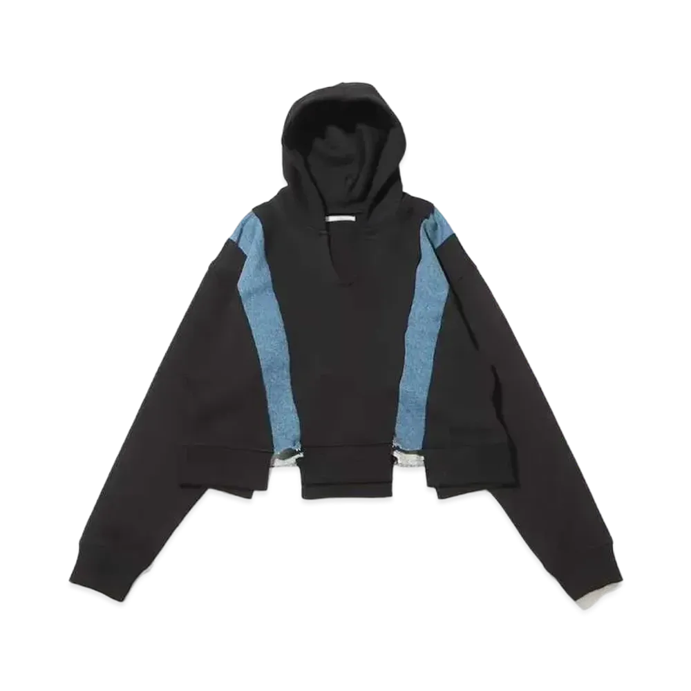 atmos pink Denim Docking Short Hoodie "Black"