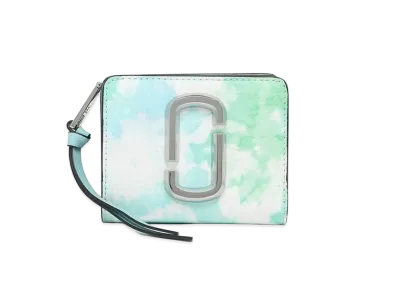 Marc Jacobs The Snapshot Tie Dye Mini Compact Wallet "Blue Multi"