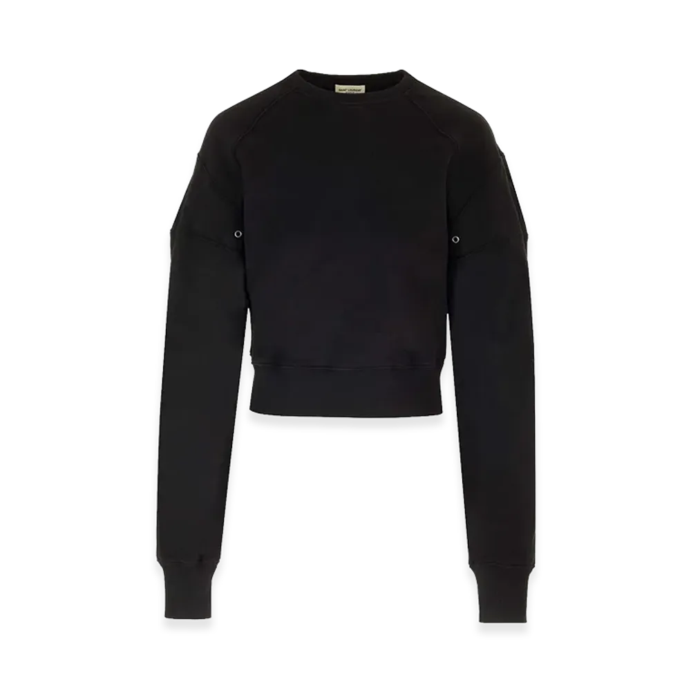 Saint Laurent Women's Cropped Sweatshirt "Black"