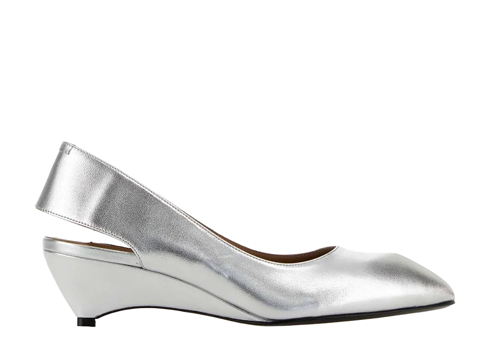 Jil Sander Women's Silver Leather Pumps "Silver"
