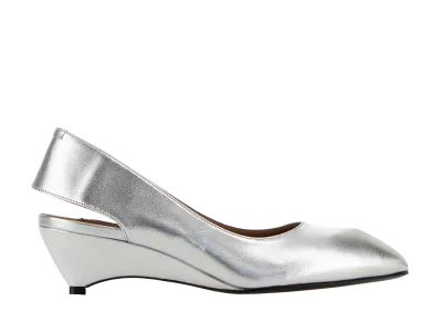Jil Sander Women's Silver Leather Pumps "Silver"