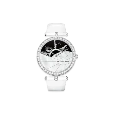 Van Cleef & Arpels Lady Arpels Une Journee a Paris watch "18K White gold/Onyx/Diamond/Mother-of-pearl"