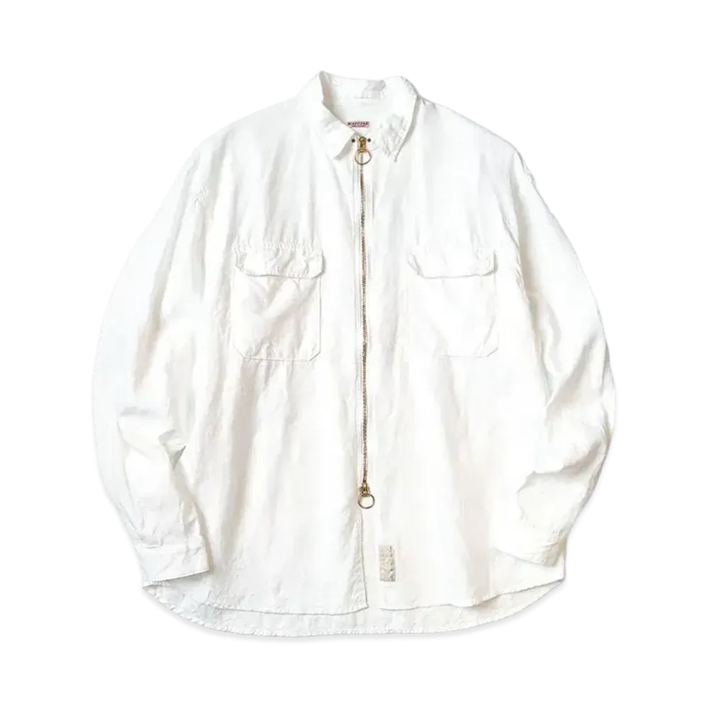 KAPITAL Linen Drizzler Work Shirt "White"