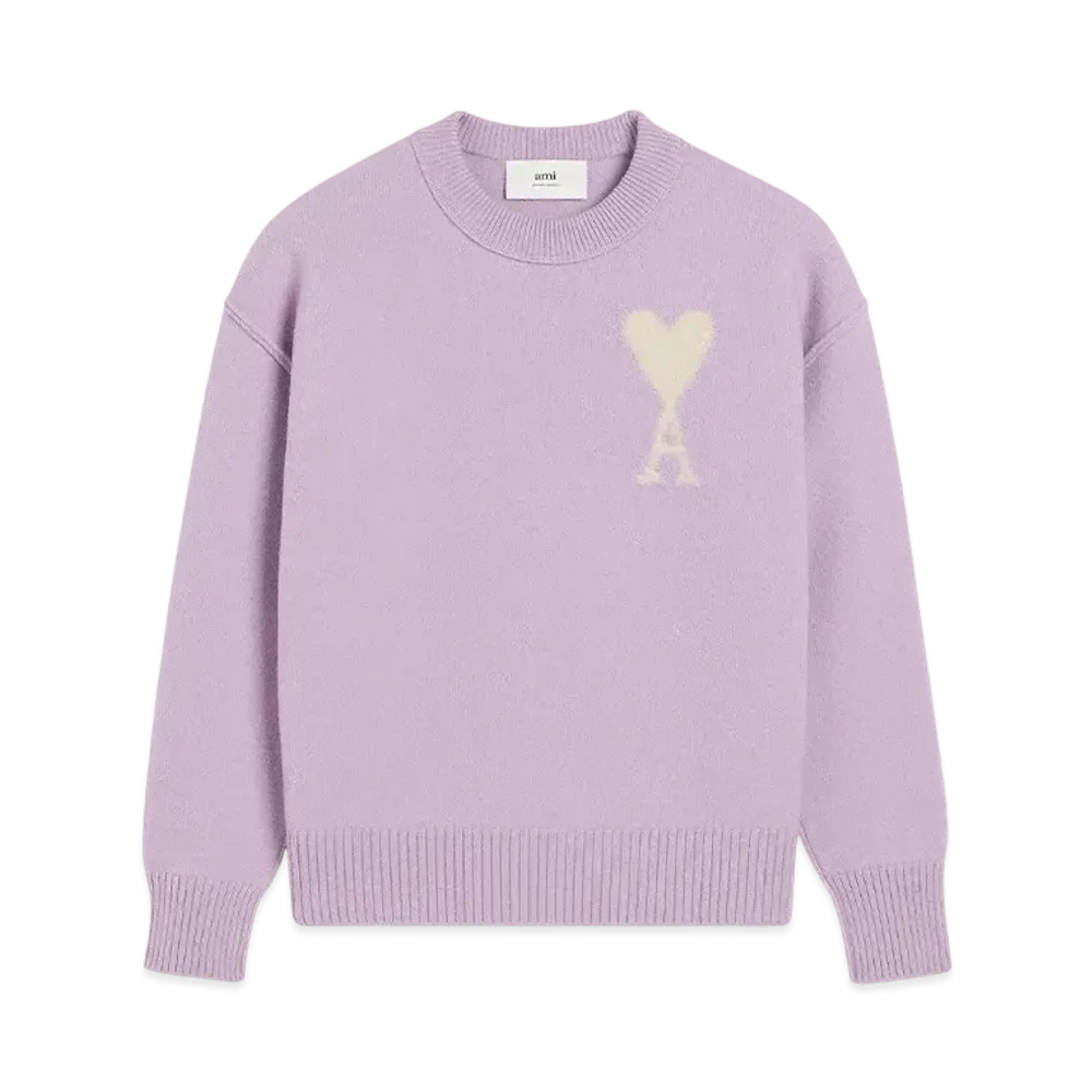 AMI PARIS Ami de Coeur Sweater "Lilac/OffWhite"