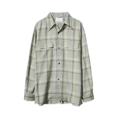 SUGARHILL OMBRE PLAID OPEN COLLAR SHIRTS "SMOKE BLUE"