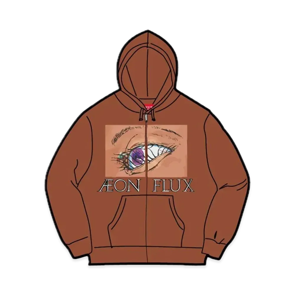 Supreme Aeon Flux Zip Up Hooded Sweatshirt "Brown"