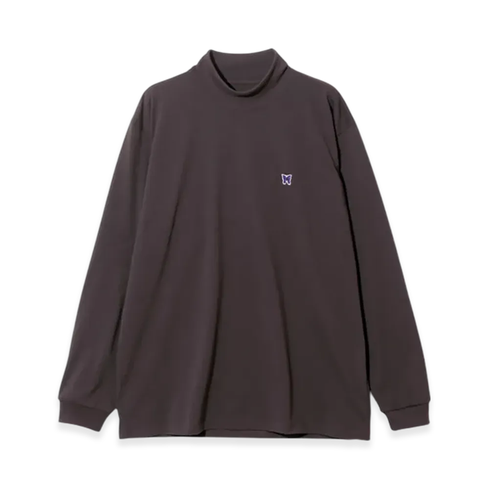 NEEDLES L/S Mock Neck Tee - Poly Jersey "Brown"