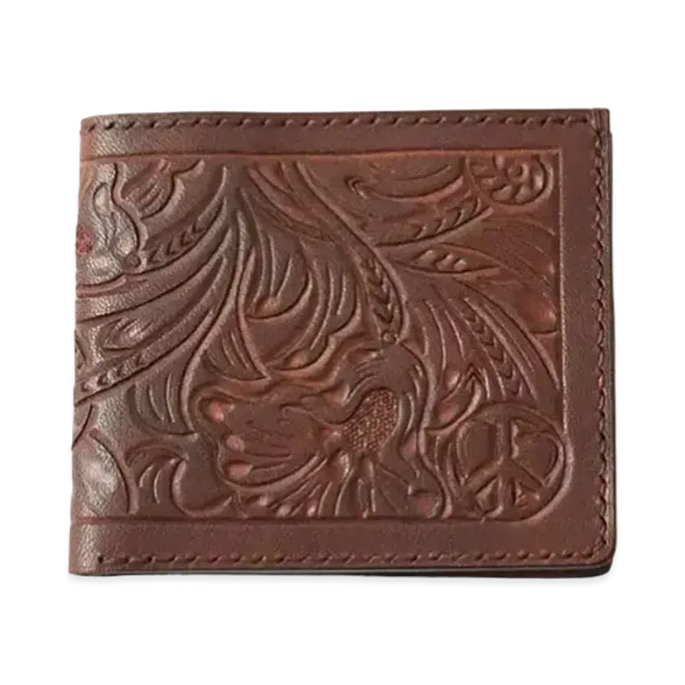 PORTER CLASSIC x Heaven and Hell Hand Carved Leather Wallet By KICHIZO "Brown"