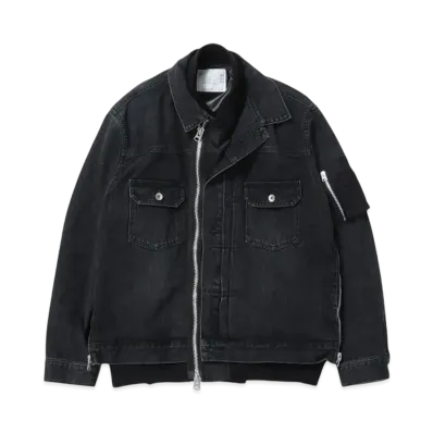 sacai Denim x Nylon Twill Jacket "Black"
