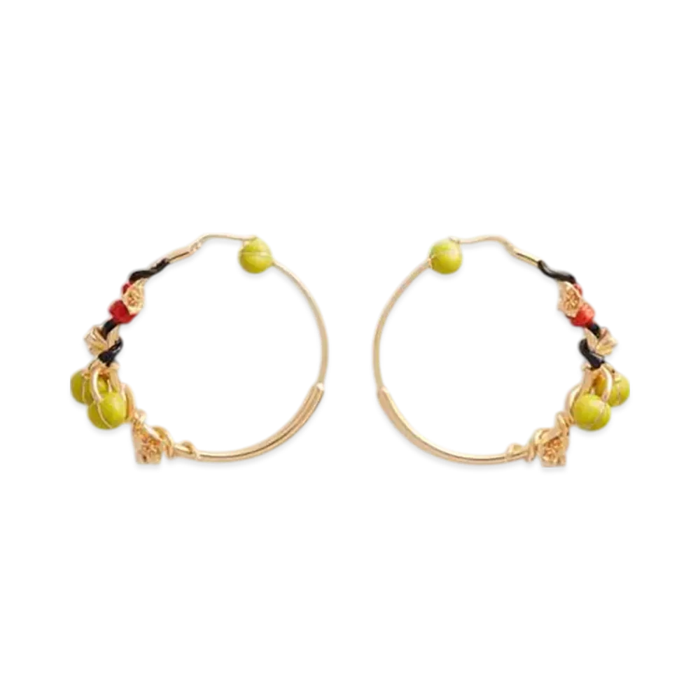 Bottega Veneta Flower Hoop Earrings "Black/Lighthouse"