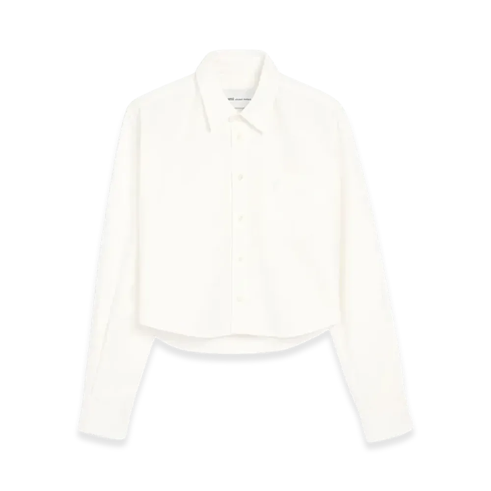 AMI PARIS Women's ami De Coeur Cropped Shirt "White"