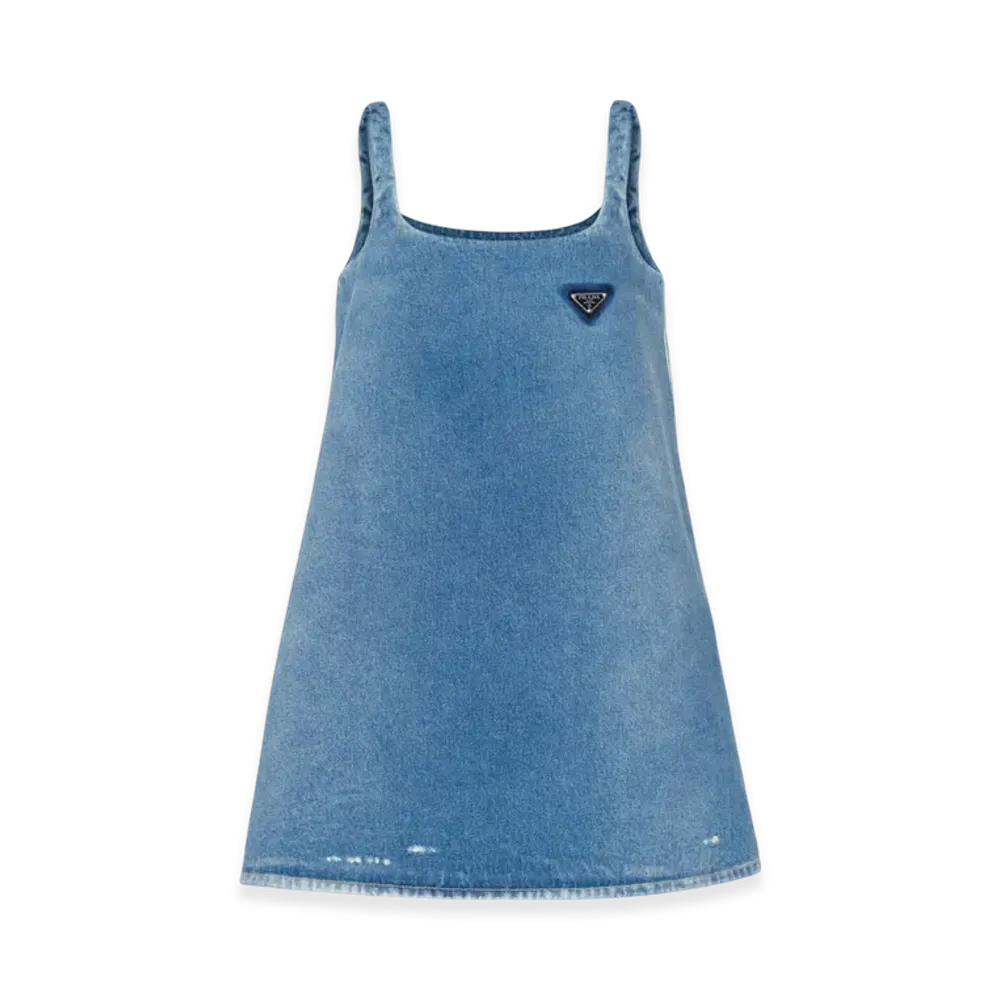 PRADA Women's Organic Denim Mini-Dress "Navy"