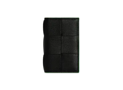 Bottega Veneta Flap Card Case "Black/Parakeet"
