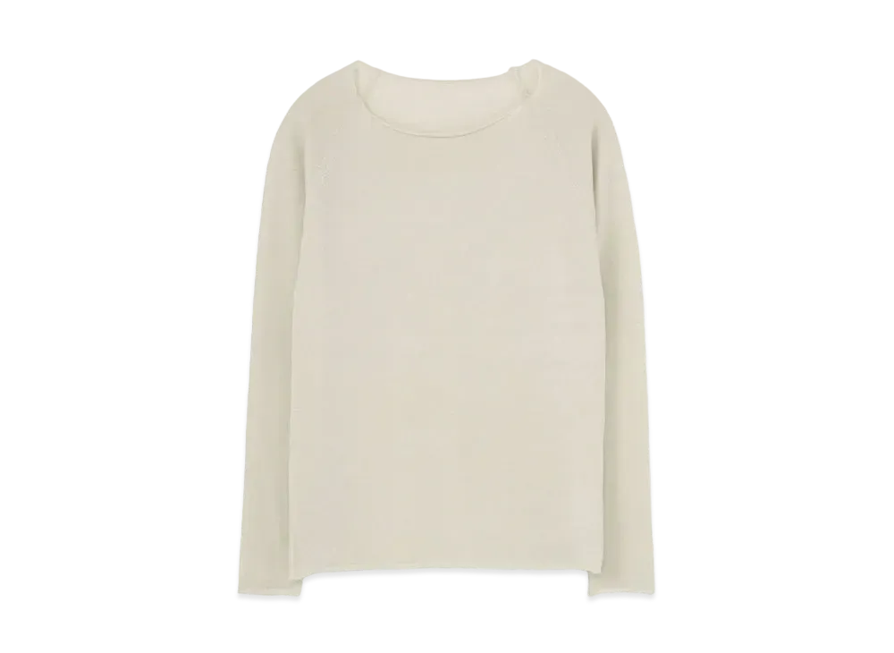 Yohji Yamamoto Y's WOOL PLAIN STITCH ROUND NECK KNIT "Off White"