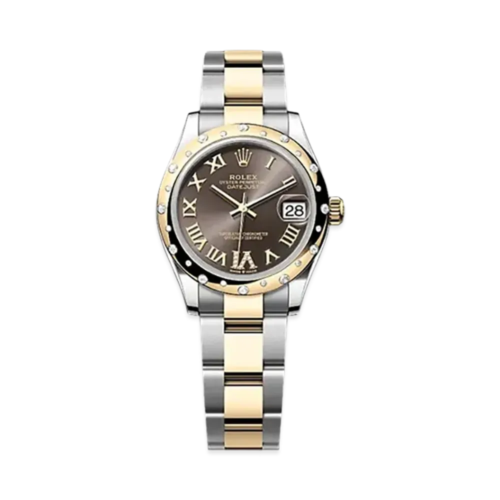 ROLEX Datejust 31mm Oystersteel & Yellow Gold Diamond 278343RBR "Dark Grey"
