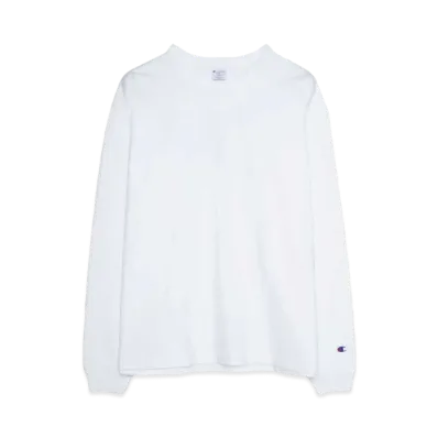 Champion T1011 LONG SLEEVE T-SHIRT(MADE IN USA) "WHITE"