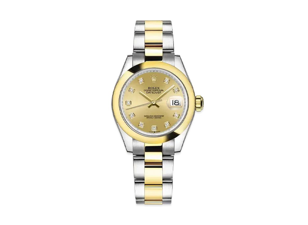 ROLEX Datejust 31 Oyster 31mm 10P Diamonds "Champagne/Oyster Steel/Yellow Gold"