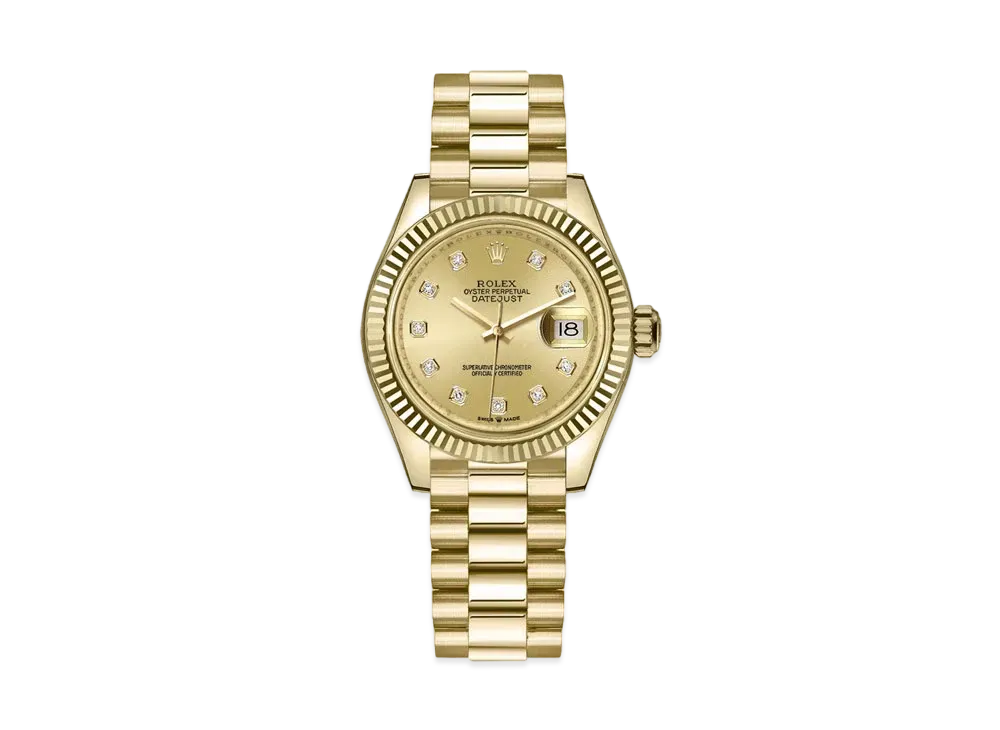 ROLEX Datejust 31 Oyster 31mm 10P Diamonds "Champagne/Yellow Gold"
