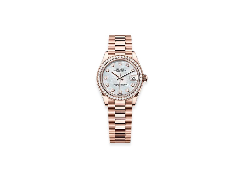 ROLEX Datejust 31mm Everose Gold Diamond 278285RBR "White Mother-of-Pearl"