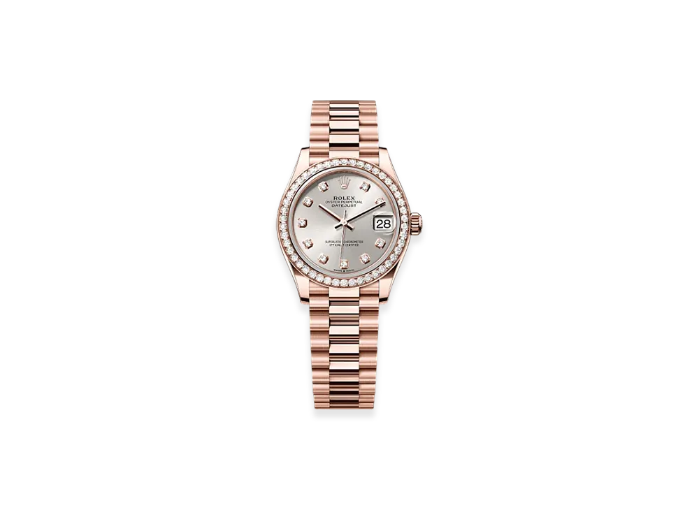 ROLEX Datejust 31mm Everose Gold Diamond 278285RBR "Silver"