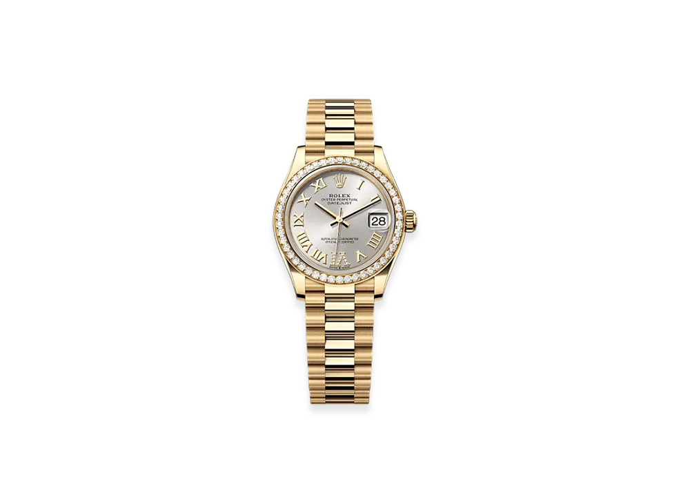 ROLEX Datejust 31mm Yellow Gold Diamond 278288RBR "Silver"