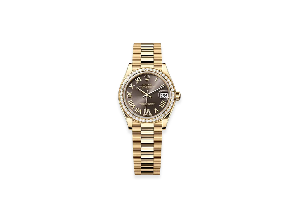 ROLEX Datejust 31mm Yellow Gold Diamond 278288RBR "Dark Grey"