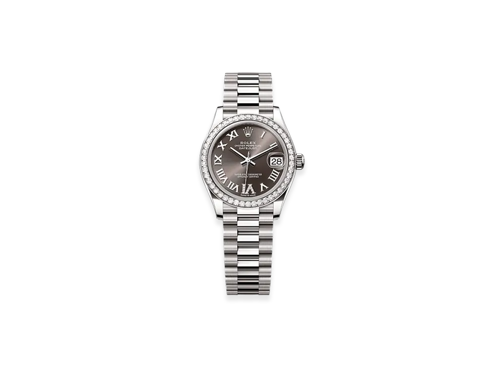 ROLEX Datejust 31mm White Gold Diamond 278289RBR "Dark Grey"