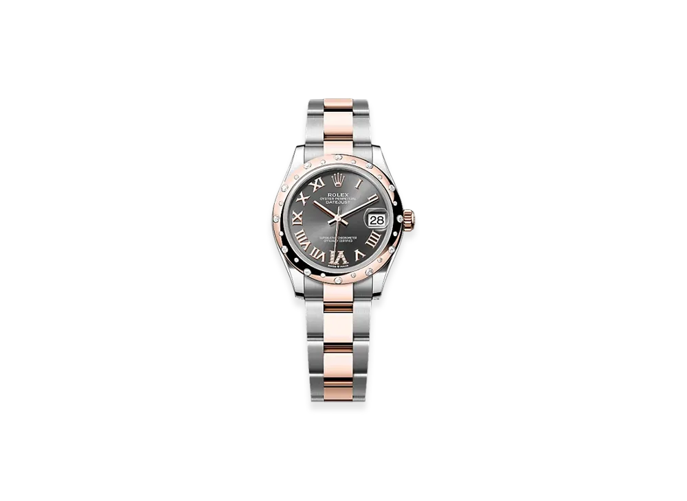 ROLEX Datejust 31mm Oystersteel & Everose Gold Diamond 278341RBR "Slate"