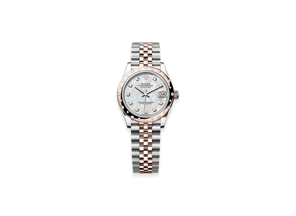 ROLEX Datejust 31mm Oystersteel & Everose Gold Diamond 278341RBR "White Mother-of-Pearl"