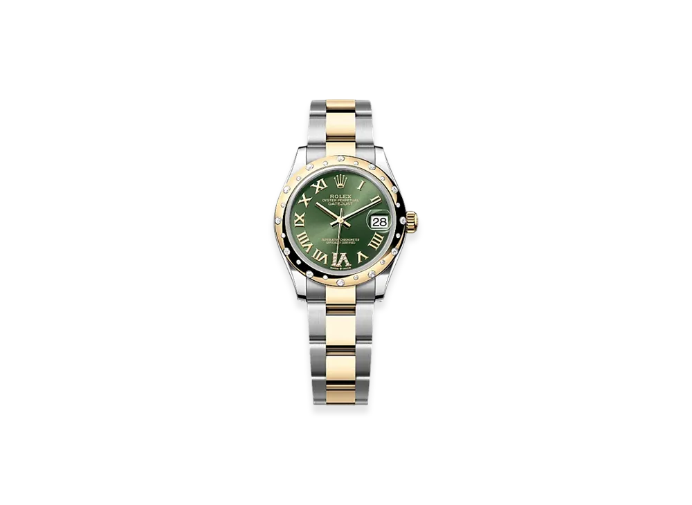 ROLEX Datejust 31mm Oystersteel & Yellow Gold Diamond 278343RBR "Olive Green"