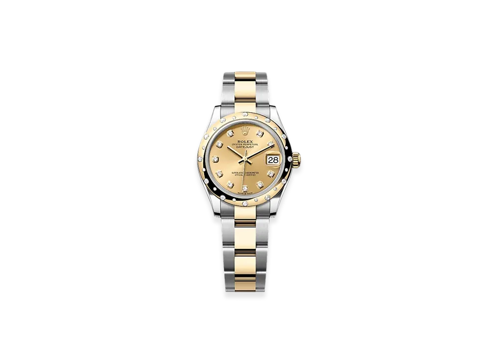 ROLEX Datejust 31mm Oystersteel & Yellow Gold Diamond 278343RBR "Champagne-colour"