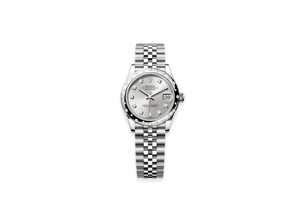 ROLEX Datejust 31mm Oystersteel & White Gold Diamond 278344RBR "Silver"