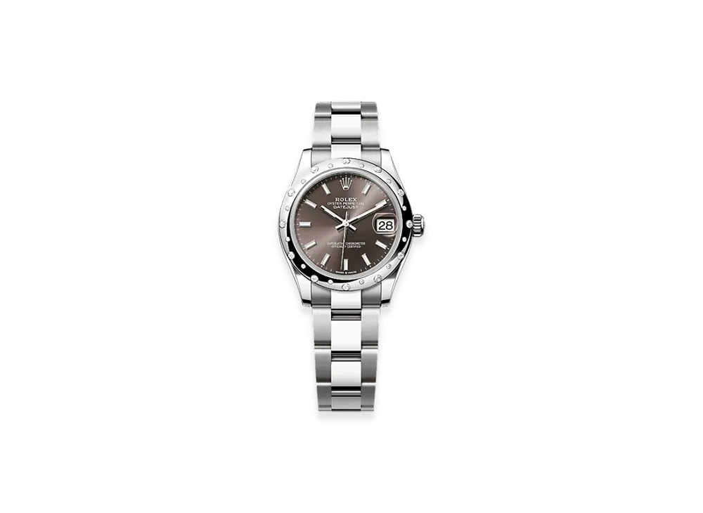 ROLEX Datejust 31mm Oystersteel & White Gold Diamond 278344RBR "Dark Grey"