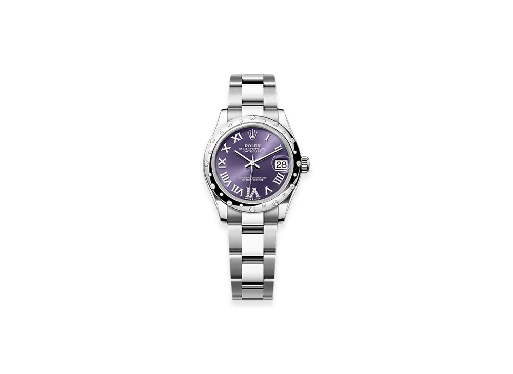 ROLEX Datejust 31mm Oystersteel & White Gold Diamond 278344RBR "Aubergine"