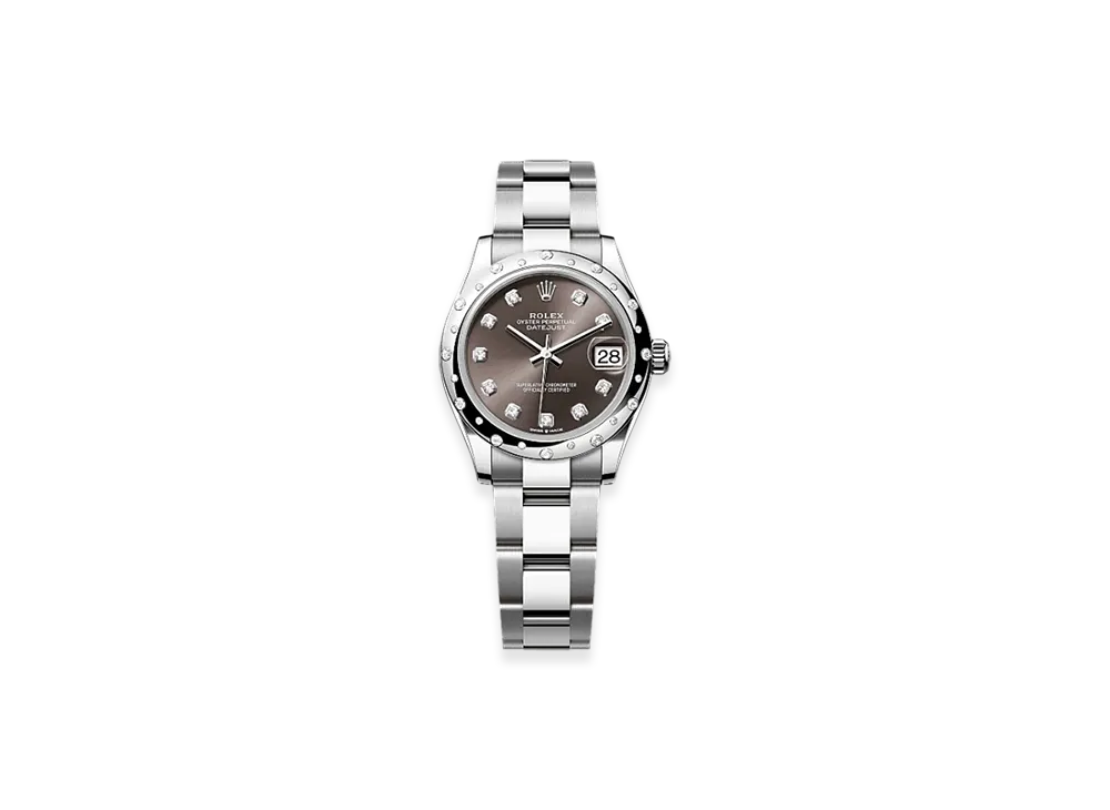 ROLEX Datejust 31mm Oystersteel & White Gold Diamond 278344RBR "Dark Grey"