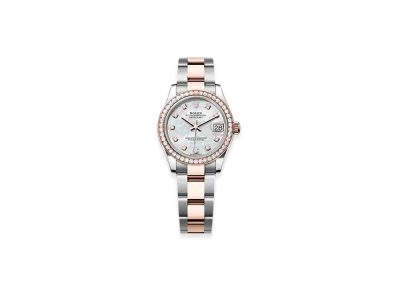 ROLEX Datejust 31mm Oystersteel & Everose Gold Diamond 278381RBR "White Mother-of-Pearl"