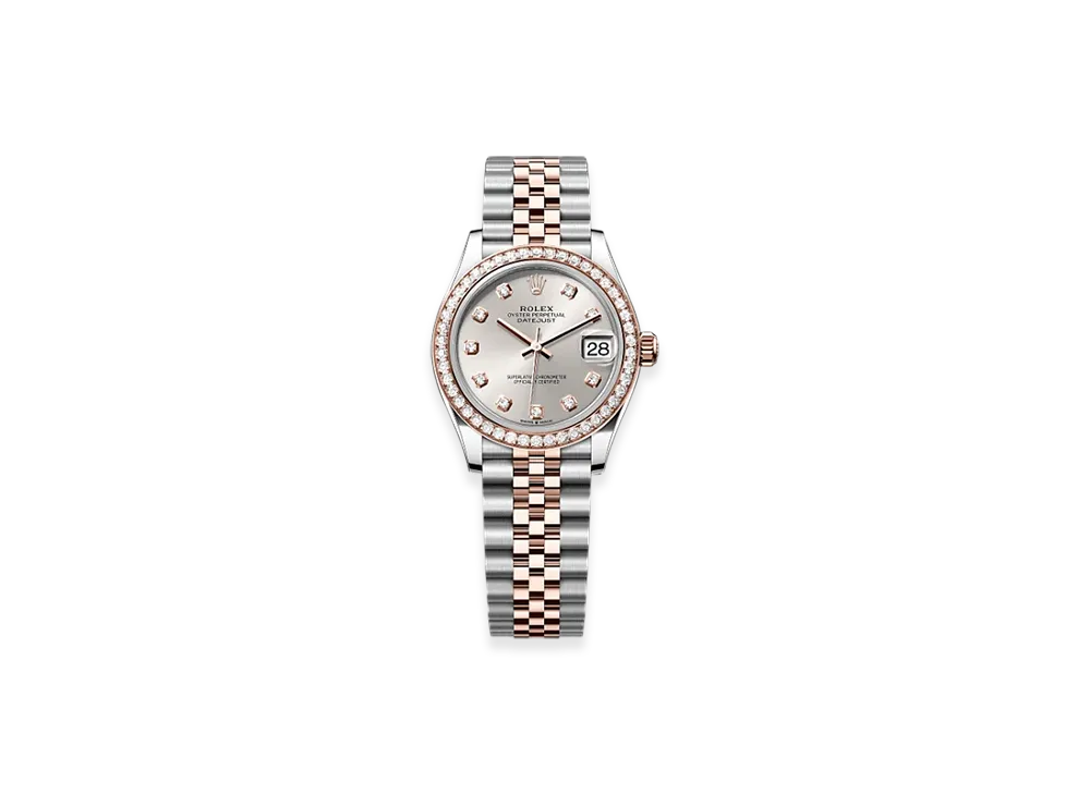 ROLEX Datejust 31mm Oystersteel & Everose Gold Diamond 278381RBR "Silver"