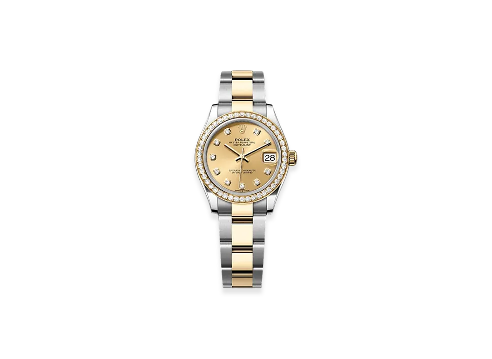 ROLEX Datejust 31mm Oystersteel & Yellow Gold Diamond 278383RBR "Champagne-colour"
