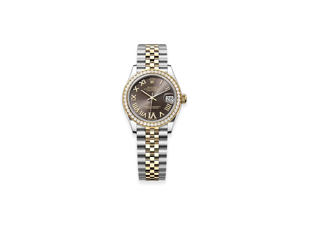 ROLEX Datejust 31mm Oystersteel & Yellow Gold Diamond 278383RBR "Dark Grey"