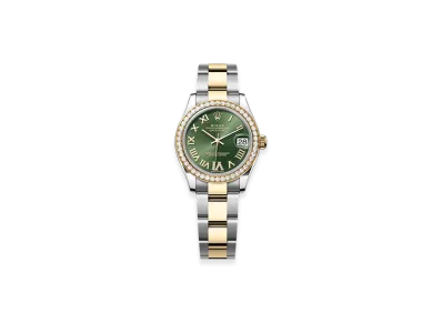 ROLEX Datejust 31mm Oystersteel & Yellow Gold Diamond 278383RBR "Olive Green"