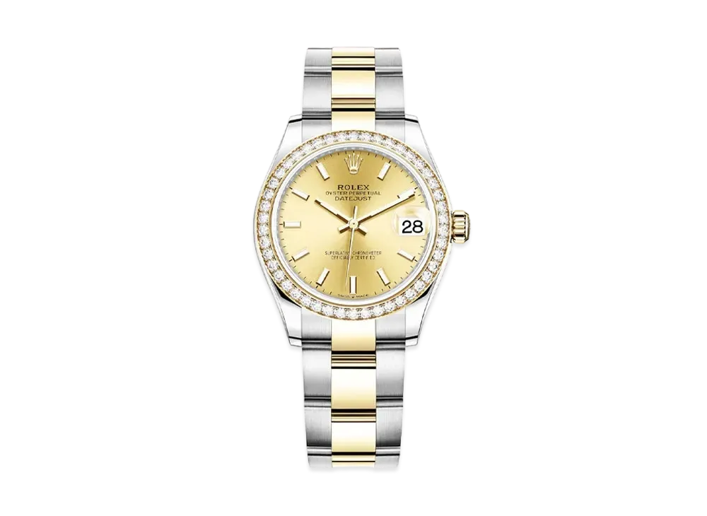ROLEX Datejust 31 Oyster 31mm "Champagne/Oyster Steel/Yellow Gold"