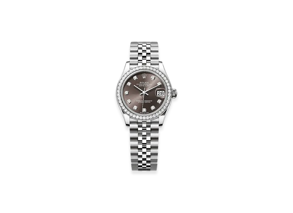 ROLEX Datejust 31 Oystersteel & White Gold Diamonds "Brown"