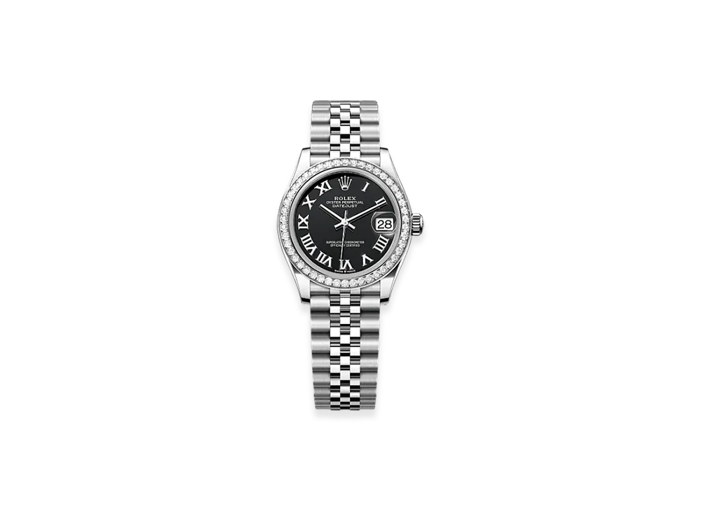 ROLEX Datejust 31 Oystersteel & White Gold Diamonds "Black"