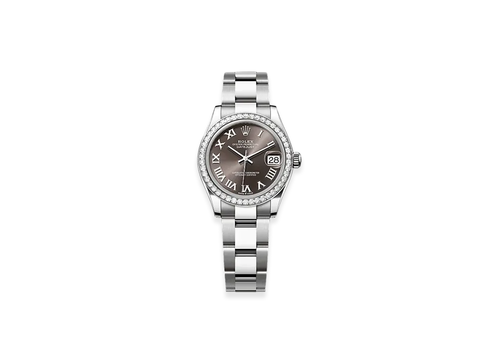 ROLEX Datejust 31 Oystersteel & White Gold Diamonds "Brown"
