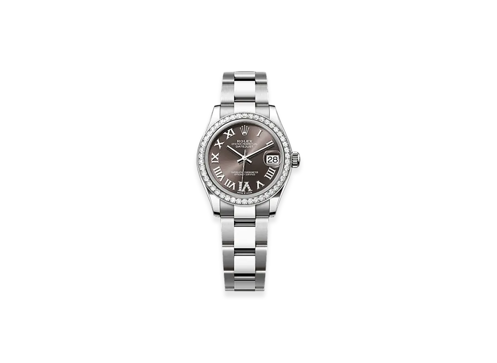 ROLEX Datejust 31 Oystersteel & White Gold Diamonds "Brown"
