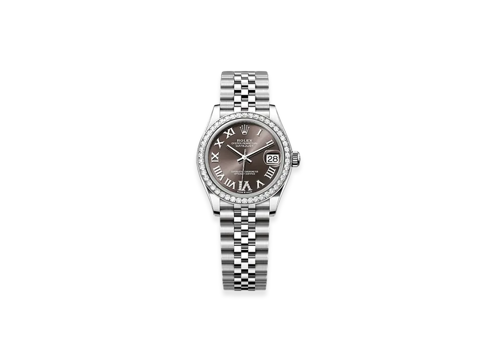 ROLEX Datejust 31 Oystersteel & White Gold Diamonds "Brown"