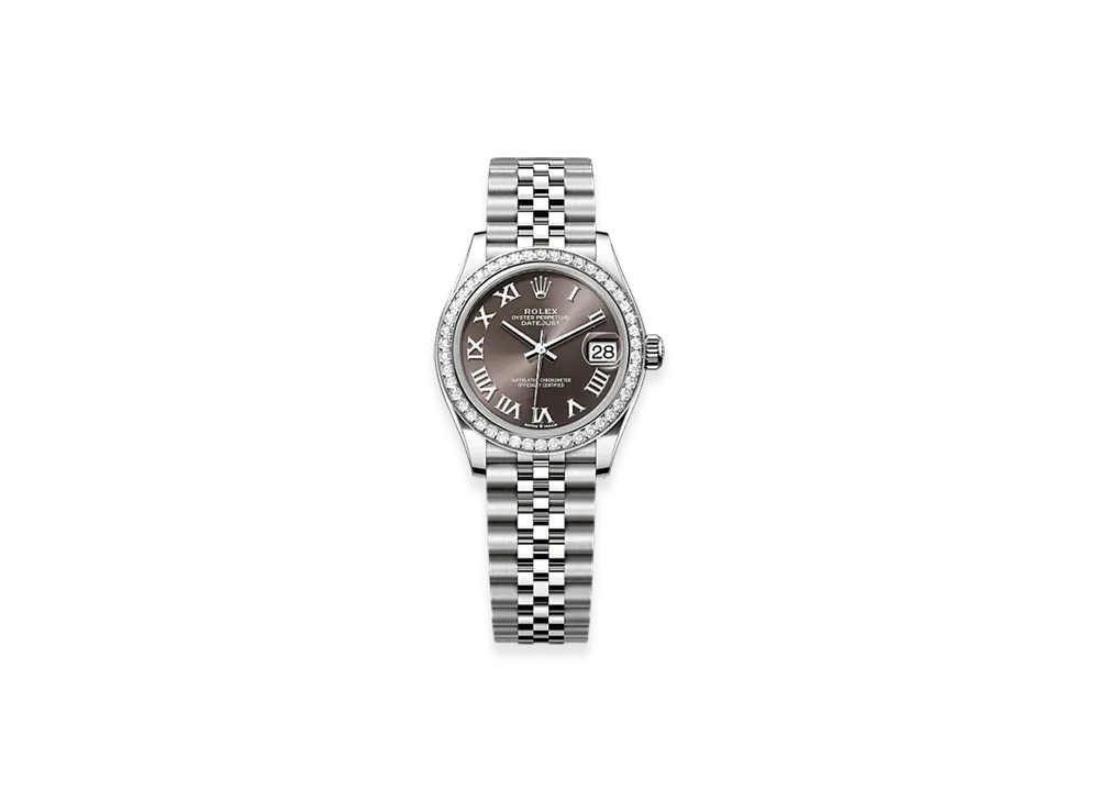 ROLEX Datejust 31 Oystersteel & White Gold Diamonds "Brown"