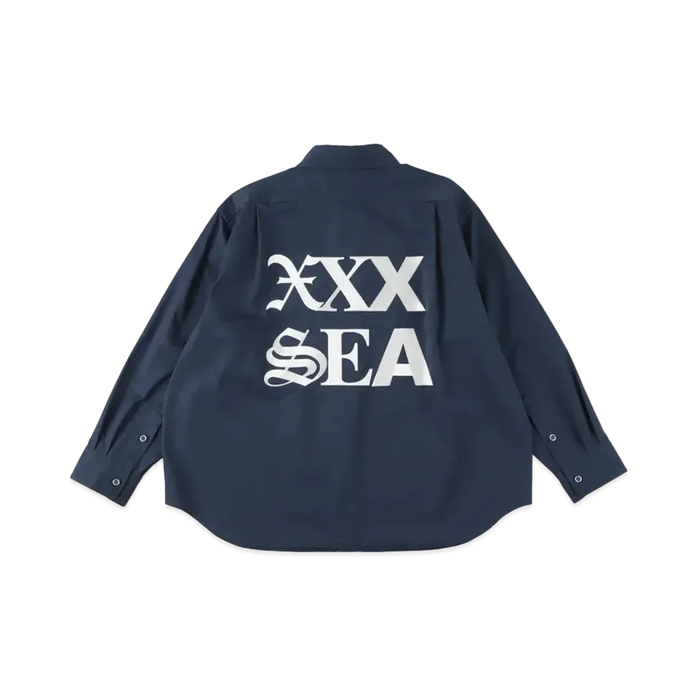WIND AND SEA x GOD SELECTION XXX Twill Work Shirt "Navy"